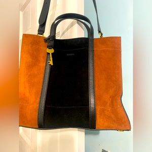 Fossil Women's Carmen Leather Shopper Tote Purse Handbag